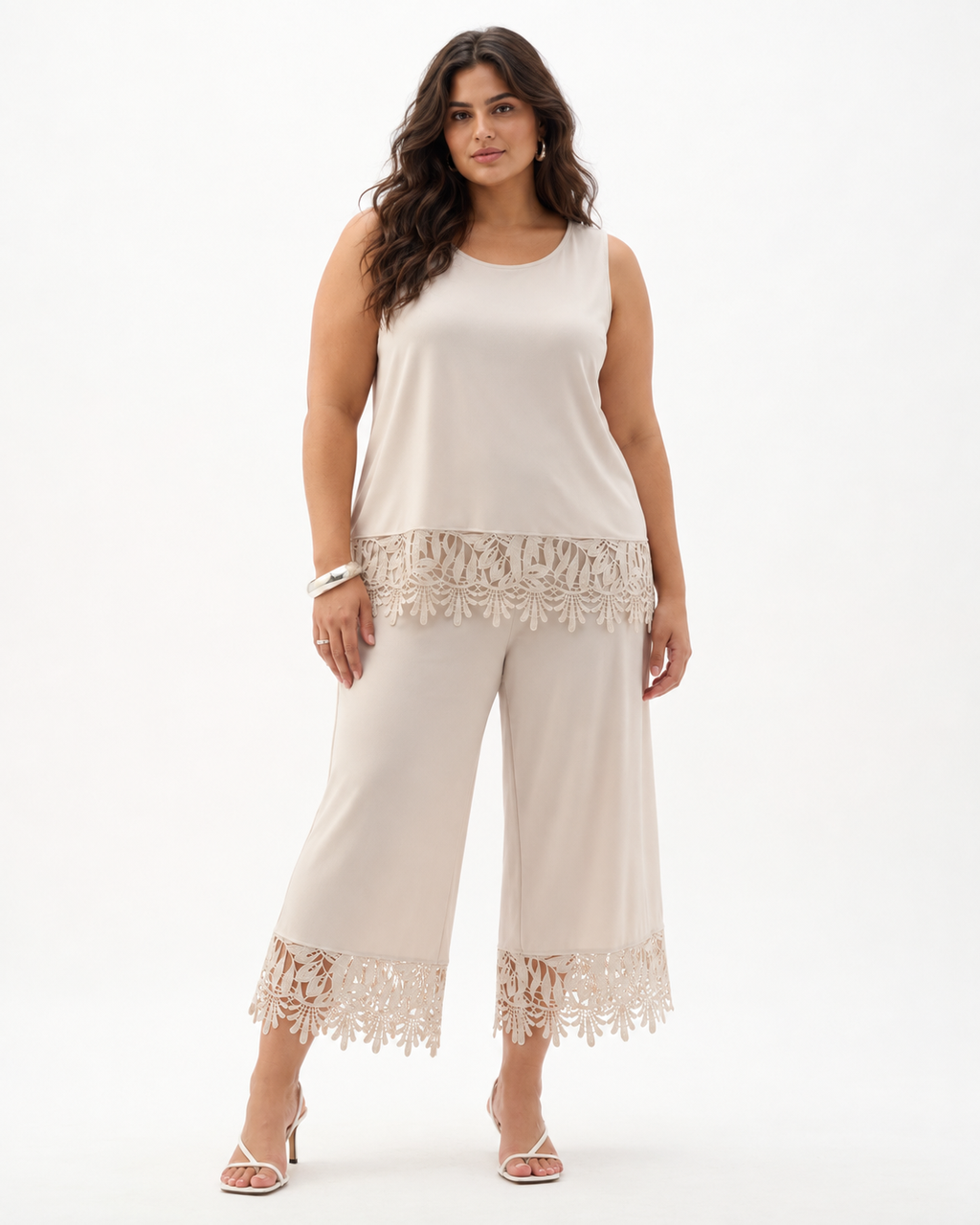 Pantalon-culotte à ourlet dentelle - Joseph Ribkoff
